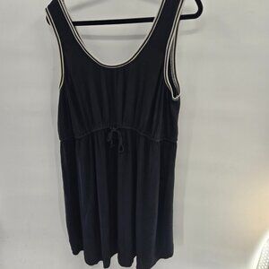 Torrid Black Athletic White Trim Tie Front Above Knee Lightweight Mini Dress 3x